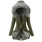 Women's Faux Fur Collar Hooded Warm Cotton Jacket