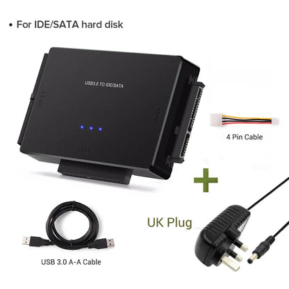 SATA/IDE to USB 3.0 Adapter Hard Drive Adapter Cable Converter for 2.5/3.5 Inch SATA and IDE HDD Support 6TB For PC Macbook