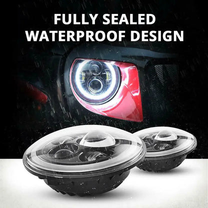 7 inch Moto LED Headlight For Harley Bike With 4-1/2"4.5" LED Passing Lamps Fog Lights 7"Bracket Mounting Ring Motorcycle