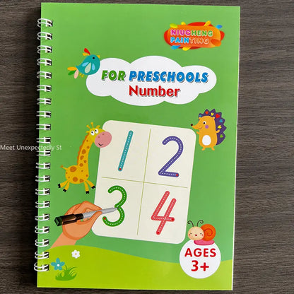 New Lettering Calligraphy Set Montessori Magical Tracing Workbook Erasable Magic Book for Children Reusable Notebook Writing
