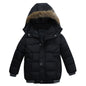 2025 Winter Children Warm Clothing Boys Down Jacket Baby Polyester Fiber Hooded