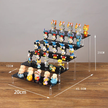 Acrylic Riser Display Stand Perfume Organizer Shelves for Amiibo Funko Figures Toys Cupcake Desserts Collection Cosmetic Jewelry