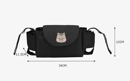 Baby stroller hanging bag cartoon bear storage bag Stroller basket hanging bag baby roller