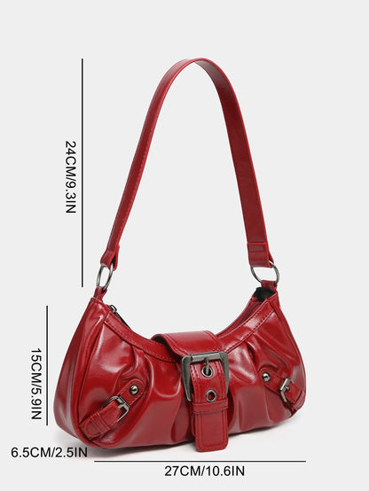 Hot Selling Maillard-Style Retro Small Bag Spicy Girl Y2K Wasteland-style Vintage Leather Shoulder Armpit Bag 2025