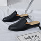 Men Half Breathable Leather Mules
