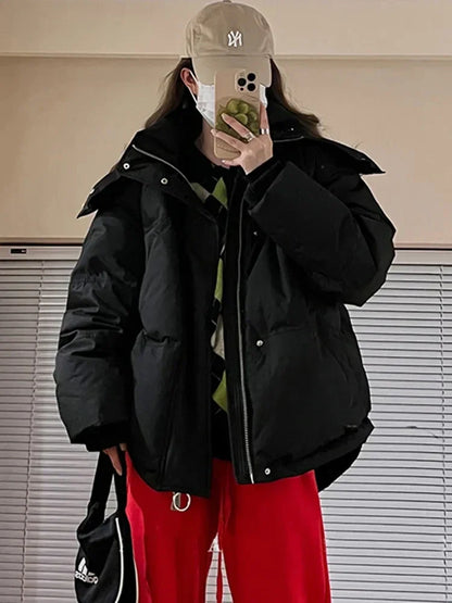 Women's Down Cotton Hooded Winter Comfortable Thick Warm Jacket