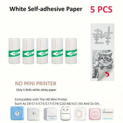 Mini Printer Color Sticker Thermal Paper Label Paper Sticker Photo Papers For PeriPage PAPERANG Poooli 57mm width Photo Printer