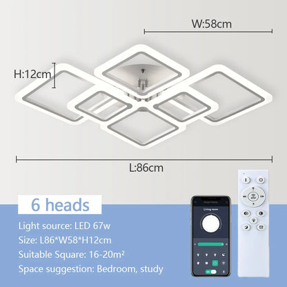 Modern LED Ceiling Light Dimmable Ceiling Lamp Fixture  Acrylic Flush Mount Ceiling Chandelier Lighting for Living Room Home