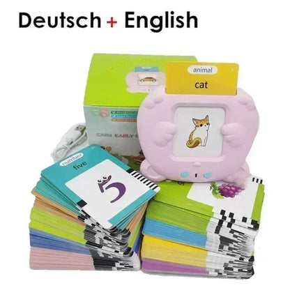 Kids Talking Flash Cards Learning Machine - Interactive Language Learning Toy for English, Spanish, French & German | Educational Audio Book for Toddlers & Kindergarten
