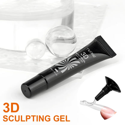3pcs 3D Nail Art Gel - DIY Designs,Waterproof Sculpting gel，Waterproof Nail Art Design Gel for Intricate Carvings & Shapes 10ml
