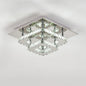 KOMORE Square Multiple-size Glamourous Crystal LED Ceiling Light, Cool White / Stepless Dimming for Office, Living Room, Bedroom