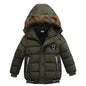 Autumn Winter Hooded Jacket for Kids - Boys & Girls Warm Fur Collar Zipper Outerwear Casual Fashion Baby Coat for Ages 2-6