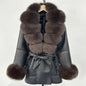 Women's Large Faux Fur Leather Jacket Warm Autumn Winter Outwear High Street