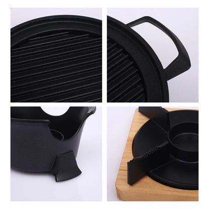 Mini BBQ Alcohol Stove Barbecue Grill Japanese One Person Cooking Oven Detachable Outdoor BBQ Plate Roasting Meat Tools