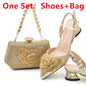 Women's Shoe and Bag Set Latest Luxury Italian Rhinstone Design for Wedding and