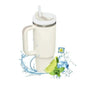 Large capacity 1200ML 304 stainless steel insulated water bottle insulated coffee cart cup hot and cold cups, straw with handle