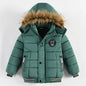 Autumn Winter Hooded Jacket for Kids - Boys & Girls Warm Fur Collar Zipper Outerwear Casual Fashion Baby Coat for Ages 2-6