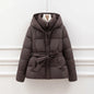 Women's Padded Cotton Thick Winter Coat with Hoodie
