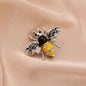 Vintage Classic Women Luxury Bee Crystal Brooch Jewelry Big Rhinesotne Metal Insect Badges For Lady Suit Coat Brooches Pins Gift