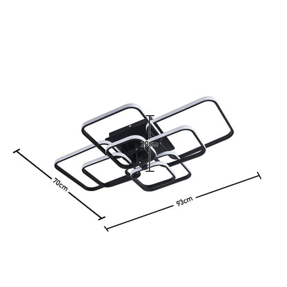 KOMORE Contemporary LED Energy-efficient Semi Flush Ceiling Light,  White / Stepless Dimming