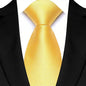 8cm Width Yellow Color Neck Ties For Men Paisley Dots Handmade