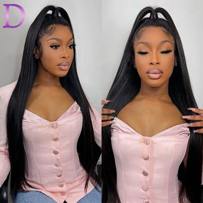 Straight 360 Full Lace Wigs Human Hair With Invisible Strap For Women Drawstring Snug Fit Glueless