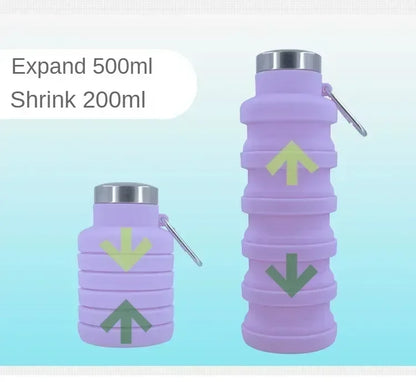 New Portable Silicone Water Bottle Retractable Folding Coffee Bottle Cups E Outdoor Travel Tools Collapsible Sport Bottles