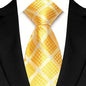 8cm Width Yellow Color Neck Ties For Men Paisley Dots Handmade