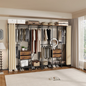 Industrial Coat Rack Stand, Open Wardrobe, Clothes Rail with 2 Drawer and Shelves, Bedroom Storage, Hanging Bar, XXL