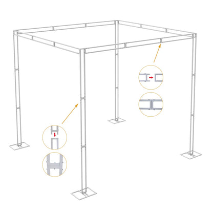Heavy Duty Wedding Backdrop Stage Stand, Outdoor Canopy Tent, Chuppah, 4 Post, 10ft x 10ft