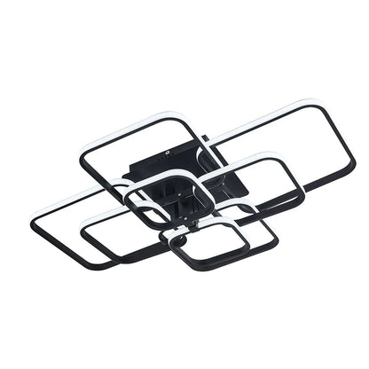 KOMORE Contemporary LED Energy-efficient Semi Flush Ceiling Light,  White / Stepless Dimming