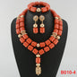 Traditional Nigerian Wedding Artificial Coral Beads Bridal Jewelry Sets African