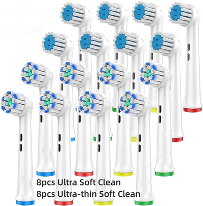 16/20PCS Brush Head nozzles for Oral B Electric Toothbrush Replacement Head Refill Sensitive Floss Cross Action for Oralb