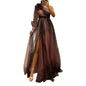 2024 Womens Evening Dress One Shoulder Pleated Pleated Mesh Single Long Sleeve