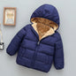 Winter Baby Kids Fleece Jacket Warm Hooded Down Outerwear