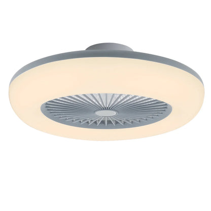 KOMORE Round Acrylic LED Ceiling Light Fan with Remote Control 3 Colour Temperature Memory Functions for Office, Living Room
