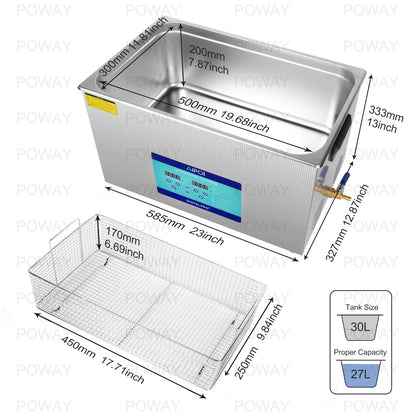 [Ships from UK ] AIPOI Ultrasonic Cleaner 800ml 2L 3.2L 6.5L 10L 15L 22L 30L Home Appliance