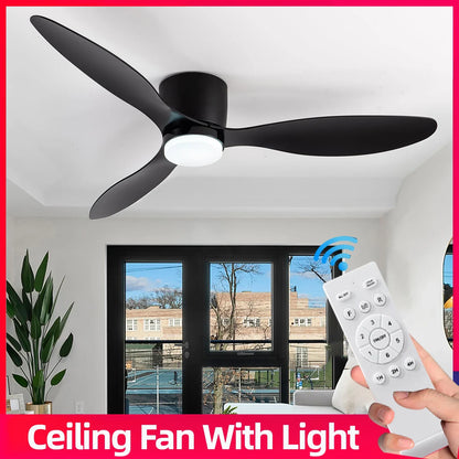 IRALAN Modern Led Ceiling Fan Without Light DC Motor 6 Speeds Fans Low Floor Loft Remote Control Lux&vitae Fan With Lights