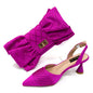 Women's Italian Party Shoes and Bag Set With Elegant Diamond Butterfly