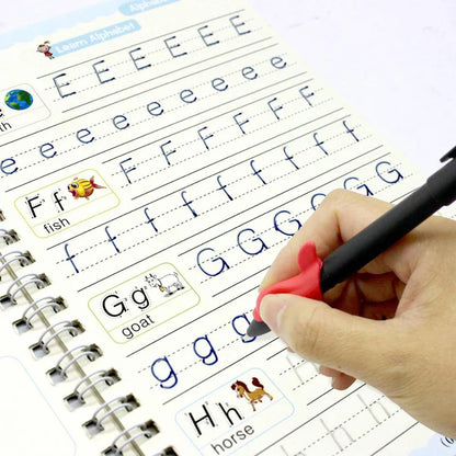 4pcs Sank Magic Practice Copybook Pen Preschools Kids Calligraphy English Verison Free Wiping Children Reusable Writing Book