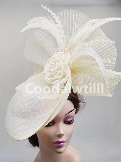 Elegant Flower Fascinator Pillbox Cap Wedding Women Fascinator Hat Headband