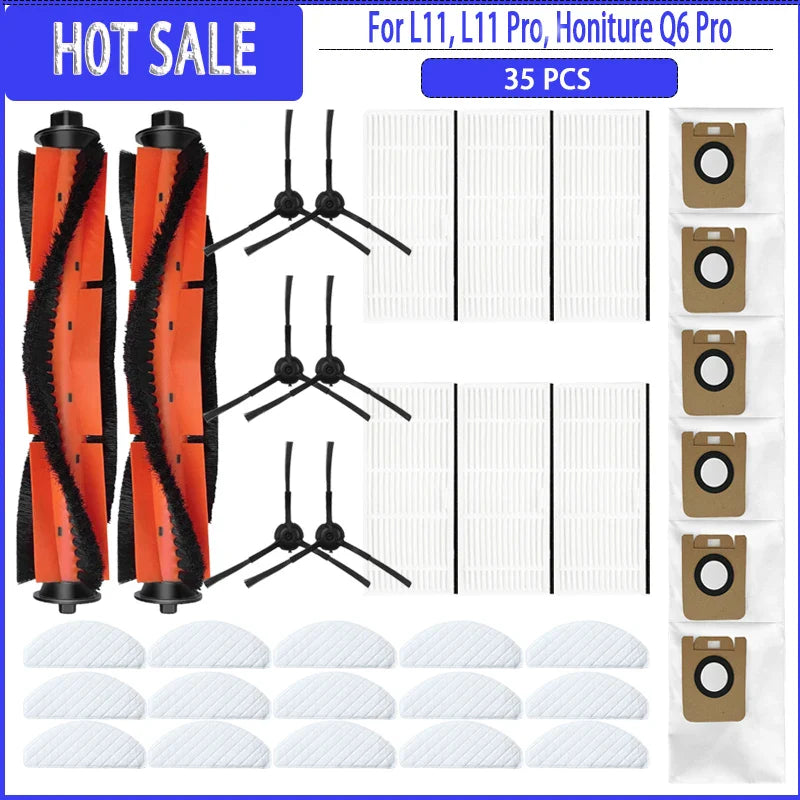 Main Side Brush Filter Mop Dust Bag For Imou L11 /L11 Pro /Honiture Q6 Pro/ Laresar L6 Pro/ Airrobo T10+/Arnagar S8 Pro Parts