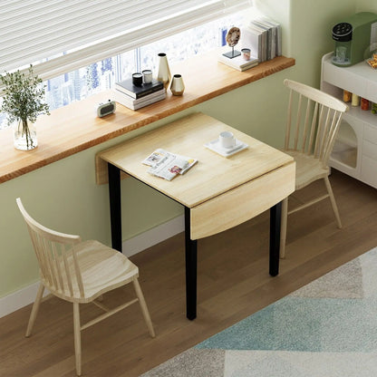 GOFLAME Folding Dining Table Drop Leaf Tables Home Wood Kitchen Table with Foot Pad