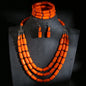 Fashion Jewelry sets Colorful Acrylic Wave Shaped Multilayer Necklace Earrings
