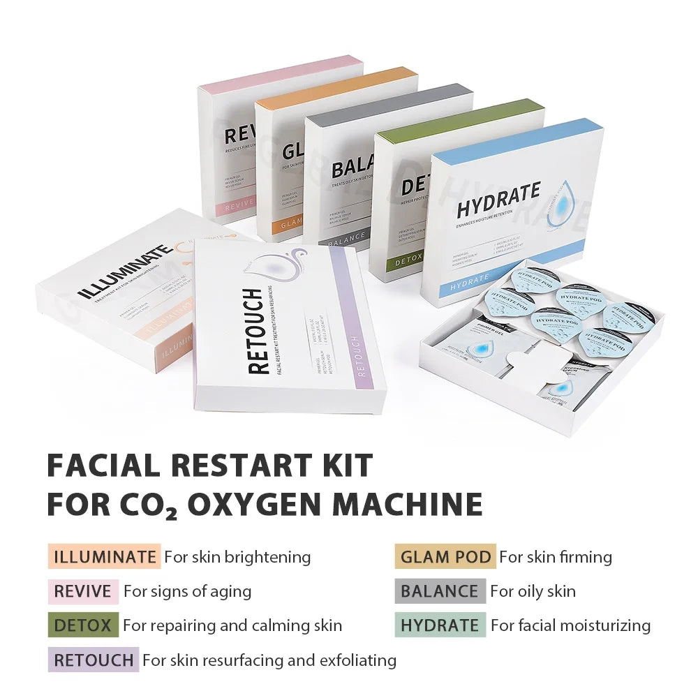 Glam Pod For Aqua Facial Machine CO2 Pods For Bubble Facial Beauty Machine Revive Pods co2 Capsule Gels Facial SPA Skin Clean