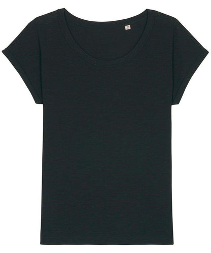 Organic Slub Rolled Sleeve T-shirt Womens