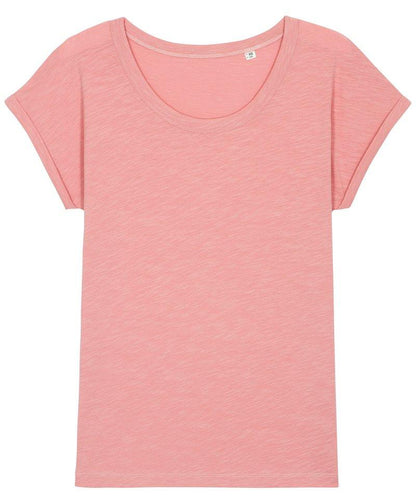Organic Slub Rolled Sleeve T-shirt Womens
