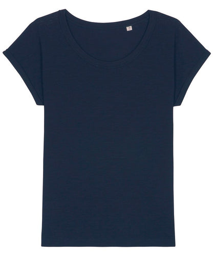 Organic Slub Rolled Sleeve T-shirt Womens