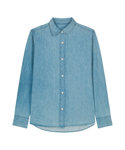 Organic Cotton Long Sleeve Denim Shirt: Womens