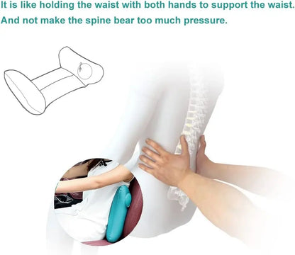 Inflatable Travel Nursing Waist Pillow, Blow Up Lumbar Body Back Support Pillow for Airplane Long Flight Journey Travel Airplane